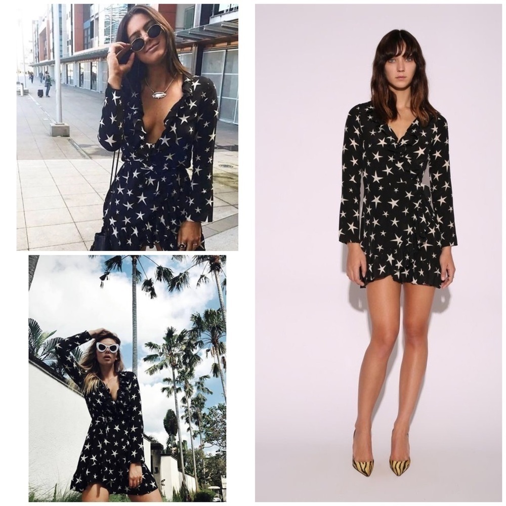 Realisation RÉALISATION PAR The Alexandra Star Struck Ruffle Stars Wrap Dress XS